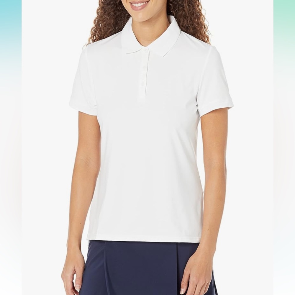 Amazon White Women’s Polo, NWOT Size Medium